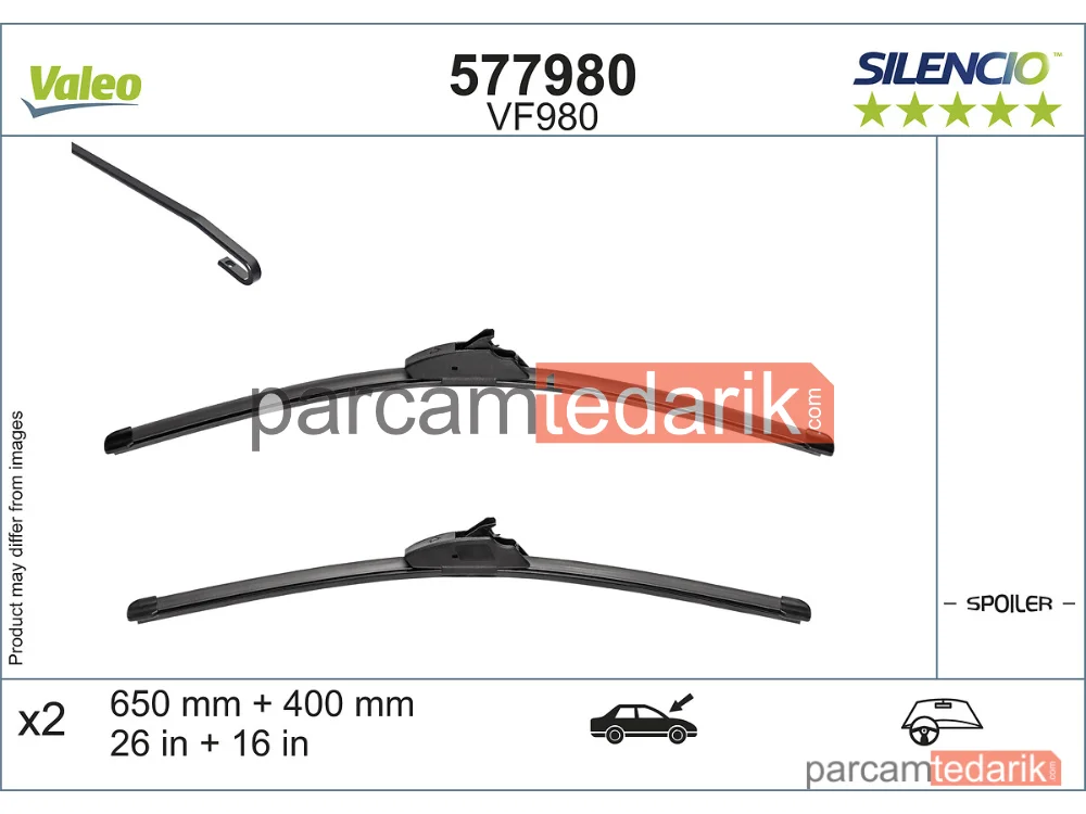 577980 | Silecek Süpürgesi Ön (430 mm) — Hyundai Tucson, Mazda CX-30, Peugeot 206